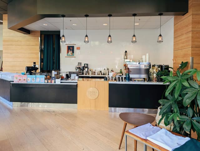 Inside the downtown shop, looking across the bar.