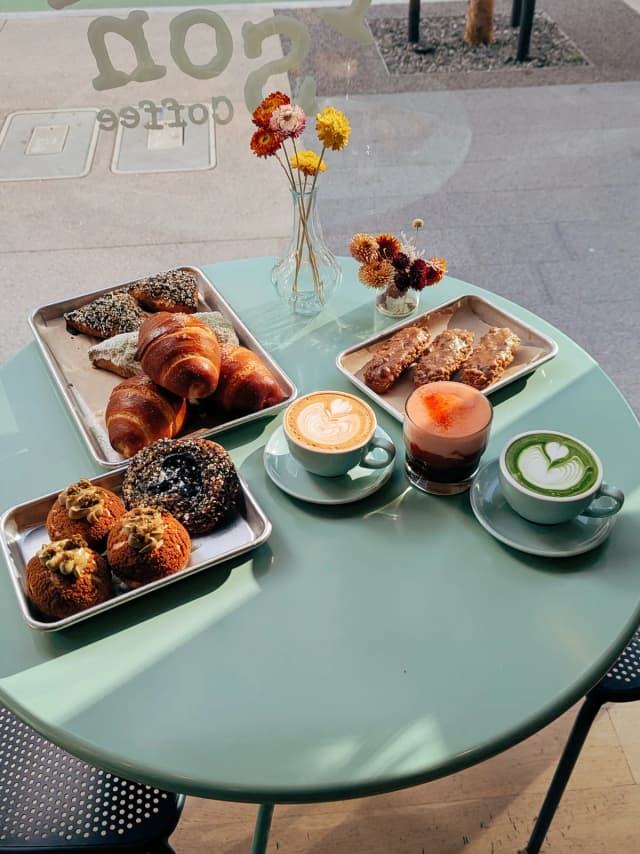 A spread of pastries at the downtown shop.